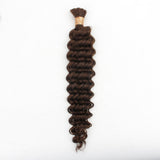 Medium Brown Deep Wave Bulk Human Hair Extensions